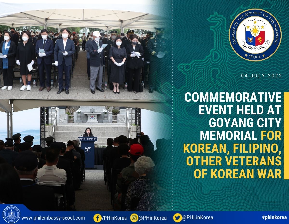 1 PhotoCard Commemorative Event Held at Goyang City Memorial for Korean Filipino Other Veterans of Korean War