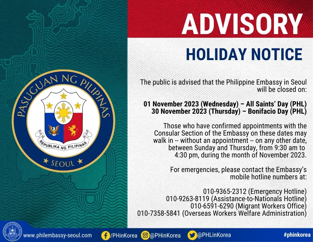 HOLIDAY NOTICE November 2023 eng