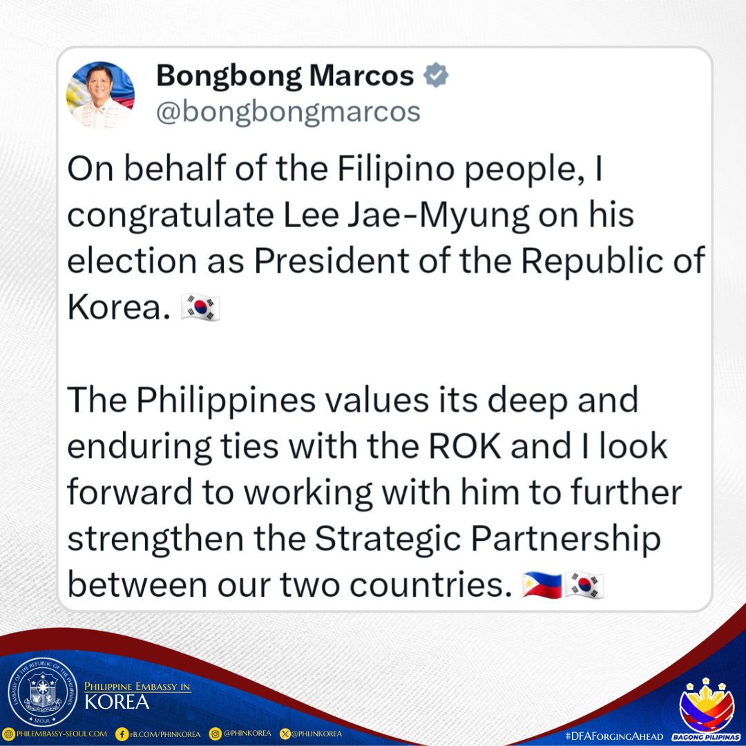 PBBM Congratulatory message