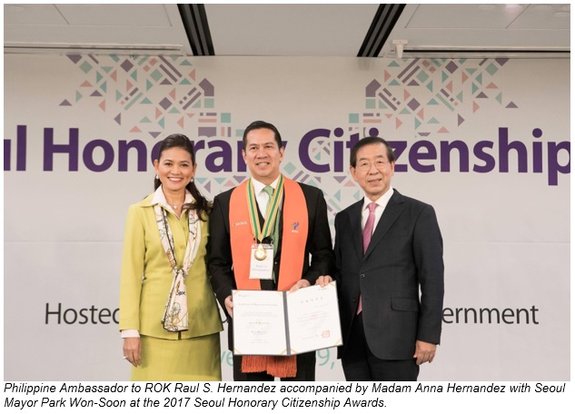 PH ENVOY TO ROK AWARDED HONORARY CITIZENSHIP