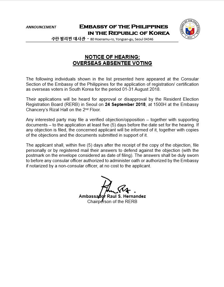 Notice of Hearing 12